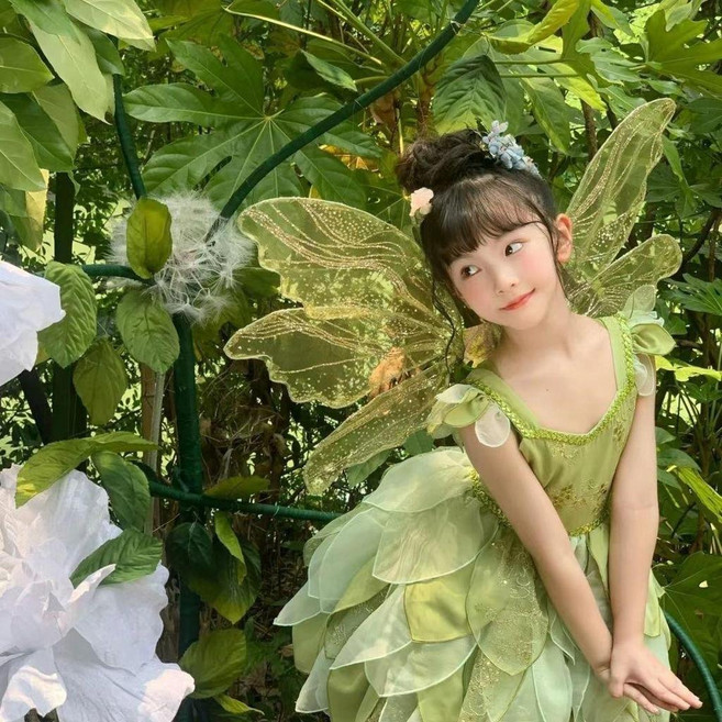 精靈翅膀道具 仙女 公主 表演 派對 變裝配件, 1個, 綠色,兒童款 不退不換, 綠色, 兒童款