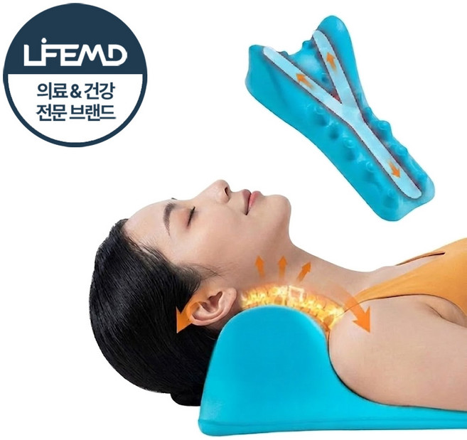 라이프엠디 목지압 스트레칭 기구 넥스트레쳐 허리 지압 마사지 등운동 보드 홈트레이닝 요가 스파인코렉터 다용도 운동기구, 블루, 1개