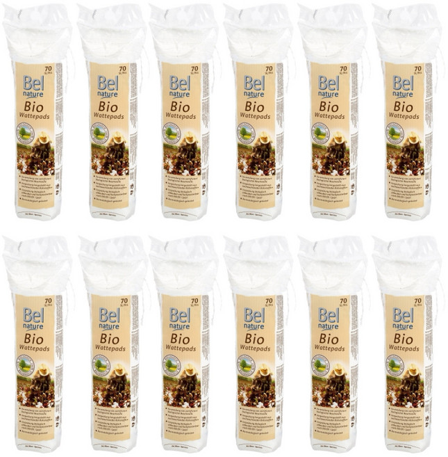 독일 벨네이처 유기농 코튼 화장솜 70매 x12개