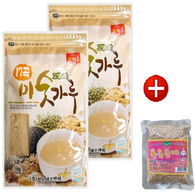 [청은] 17곡 미숫가루 1kg*2 구매시 볶음통깨 80g 증정, 2개, 1kg