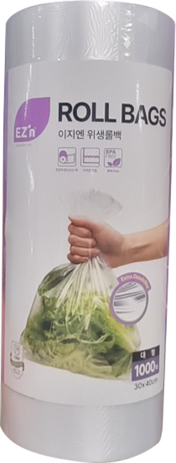 이지엔 롤백 대형 800매 위생롤백 위생팩 코스트코, 대(L), 1000개, 1세트