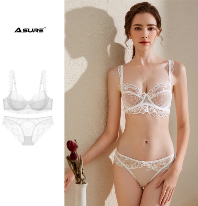 에쥬아 레이스 노와이어 브라 편안한 볼륨브라 + 팬티 세트