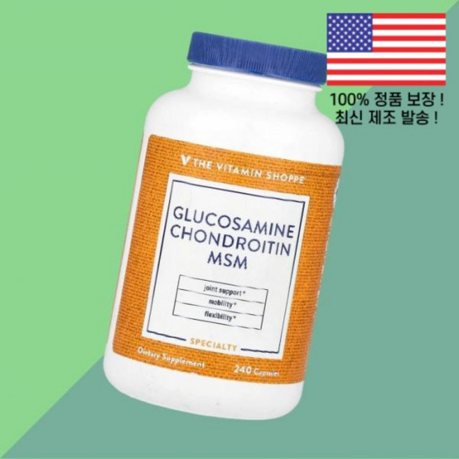더 더비타민쇼피 글루코사민 콘드로이친 콘도로이친 콘드라이친 콘드로이틴 콘드로친 MSM 엠에스엠 유황 240캡슐 The Vitamin Shoppe Glucosamine Chond, 더 더비타민쇼피 글루코사민 콘드로이친 콘도로이친 콘드라