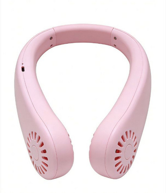 夏季出行掛脖風扇 三檔調節 辦公學習清爽無憂, 1個, 超長6小時續航蜜桃粉