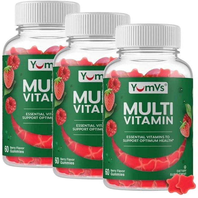 염브스 멀티비타민 앤 미네랄 구미 베리맛 YumVs Multivitamin, 3개, 60정 - 쿠팡