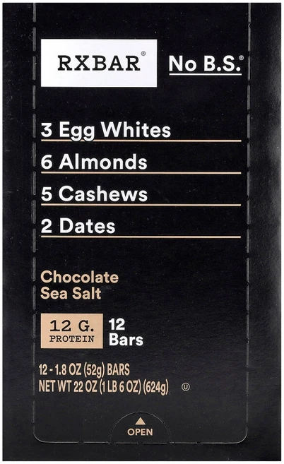 알엑스바 프로틴바 초콜릿 바다 소금 바 12개 개당 52g(1.83oz), 1개, 52g - 쿠팡