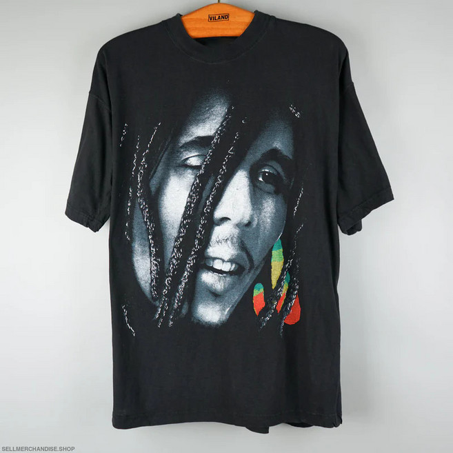 여름 반팔 티셔츠 루즈핏 자메이카 레게 밥 말리 티셔츠