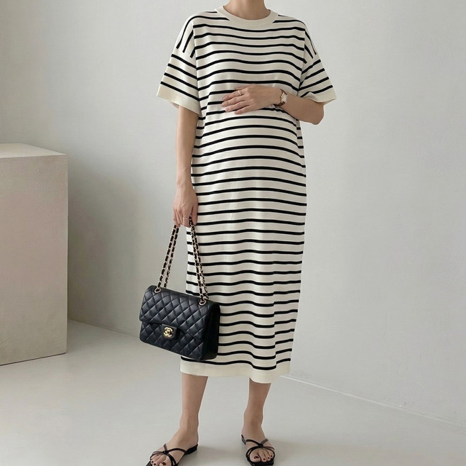 [당일출고] 수엠W 임부 여름 반팔 빅사이즈 B042 픽단원피스