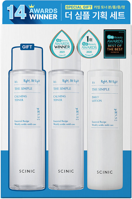 싸이닉 더 심플 스킨케어 2종 기획 (토너145mlx2+로션145ml), 싸이닉 더 심플 스킨케어 2종 기획 (토너145mlx2