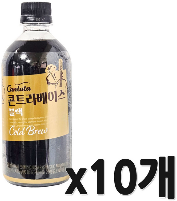 롯데 칸타타 콘트라베이스 블랙 콜드브루, 10개, 500ml