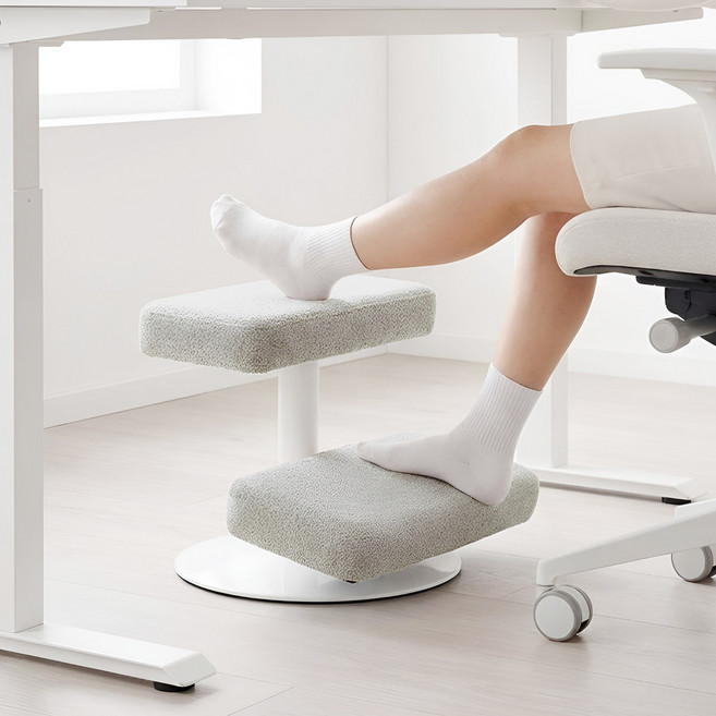 올인홈 책상 발받침대 발판 사무실 컴퓨터 2단 쿠션 발받침 다리받침대 풋레스트 타워형 3006, 그레이