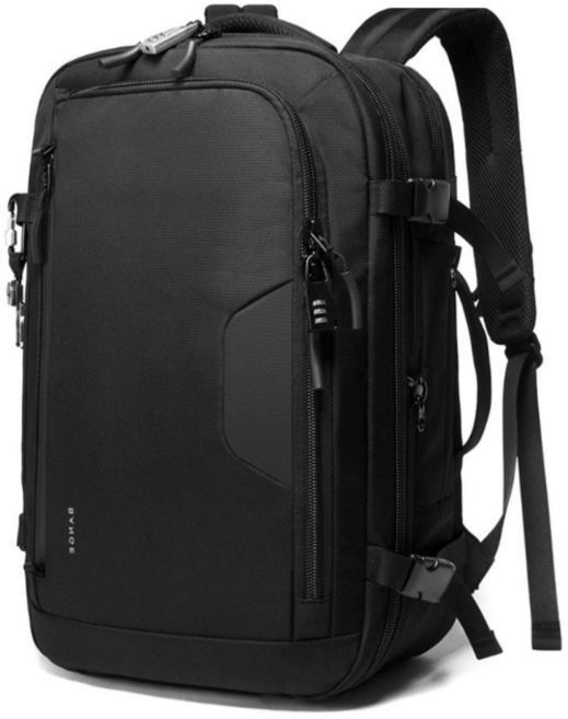 남성 패션 방수 여행용 확장형 대용량 백팩 초대형 빅사이즈 여행백팩 BG-22039, 블랙, 1개