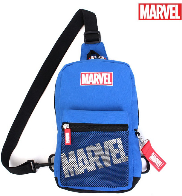 슬링백 마블 매쉬 남아보조가방 kc인증 정품 남자아이 소풍가방 핸드폰가방 학원가방