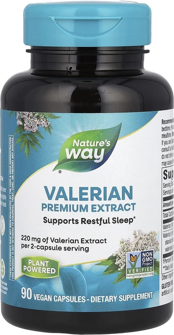 몸관리하세요 겨울입니다 Nature's Way 발레리안 프리미엄 추출물 220mg 베지 캡슐 90정(캡슐 1정당 110mg) 특별관리진행, NaturesWay발레리안프리미엄추출물220mg베지캡슐, 1개 - 쿠팡
