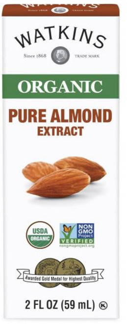 Watkins 왓킨스 순수 계피 추출물 비변형 코셔 2온스 병 1개 묶음, 유기농 순 아몬드 추출물, 2 플 오즈 (12개 팩)