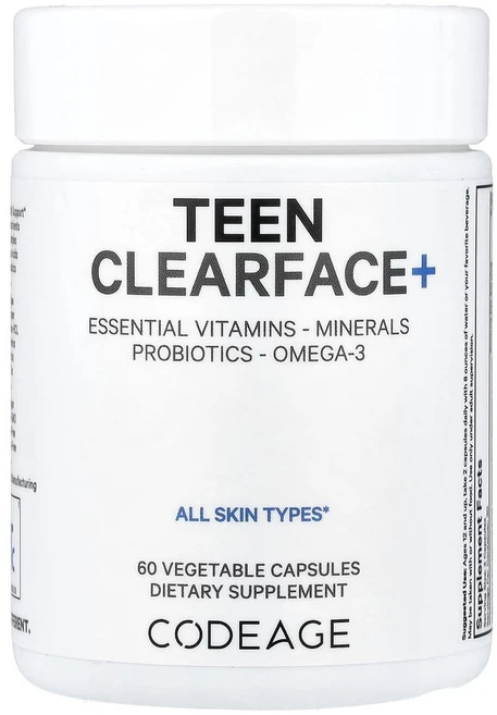 코드에이지 틴 클리어 페이스 비타민 모든 피부 타입용 캡슐 60정, AGE00877, 1개 - 쿠팡