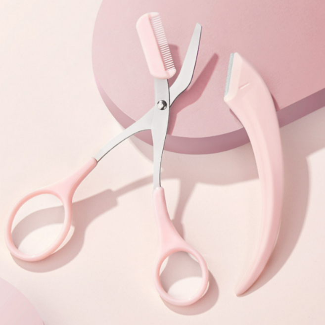 눈썹 정리 숱 가위 칼 [다듬기 남자 세트 미용실 관리 숱치기 빗가위 손질 키트 자르는 다듬기 반달], 1개, 상세페이지 참조