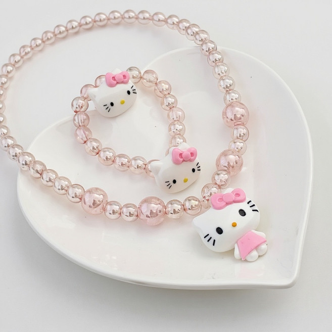 스위티영 헬로 키티 목걸이 팔찌 반지 세트