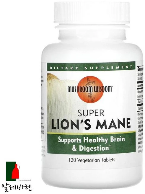 머쉬룸위스덤 슈퍼 노루궁뎅이버섯 식물성 정제 120정, 120개, 1개 - 쿠팡