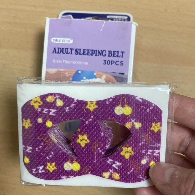 SMILE STICK 睡眠止鼾矯正張口貼, 1個, 紫色二代-（中間有黏貼款）,中號