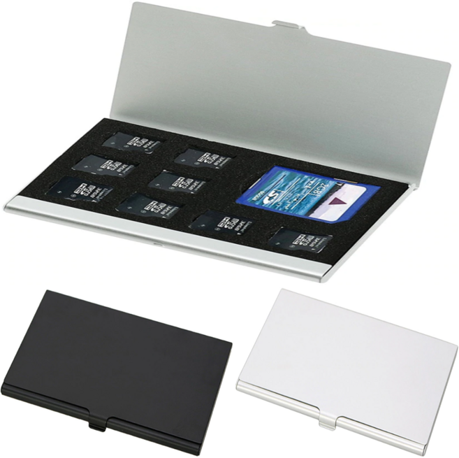SD microSD 카드 메모리 멀티 알루미늄 보관 케이스, 1개
