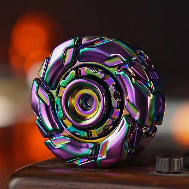 躁動08 旋轉開甲指尖陀螺 合金 減壓 推牌玩具, 1個, 炫彩色【躁動-配拆卸工具】