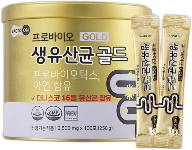 락토온 프로바이오 생유산균 골드 (100일) /아연+유산균배양건조물+프락토올리고당, 1개, 2.5g, 1정