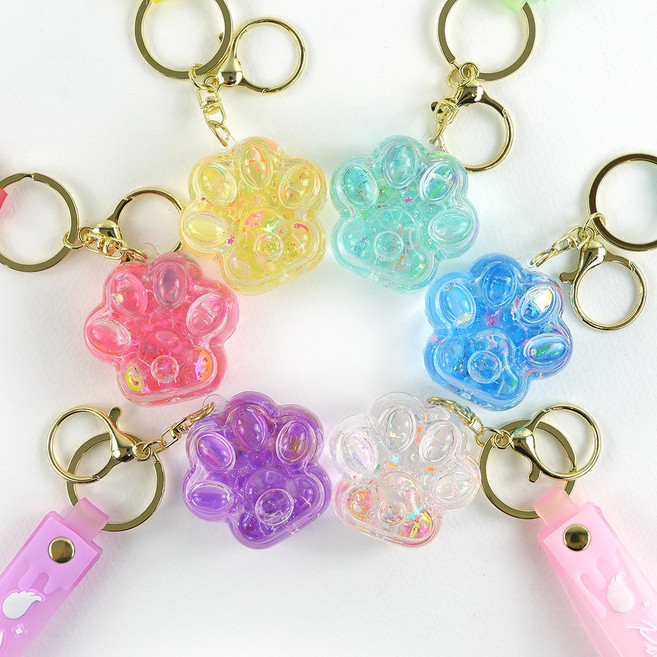 냥이발 글리터 키링 1종 블루 1개