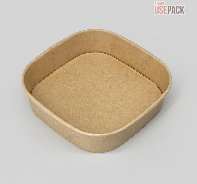 유즈팩 정사각 종이용기 UL-SQ750 크라프트 300개 BOX 샌드위치 샐러드 포장, 1개
