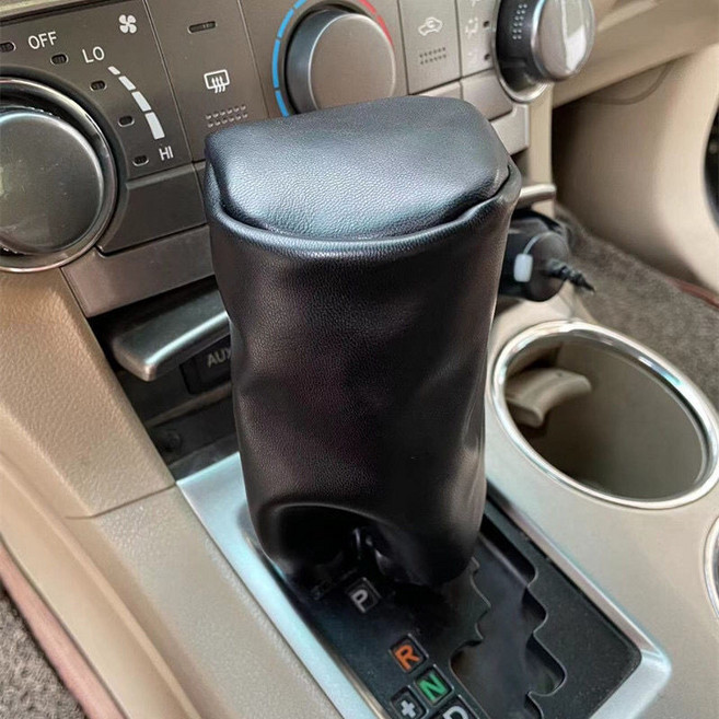 車用方向盤套 防塵防曬全包通用鬆緊套, 黑色皮革, 擋杆套