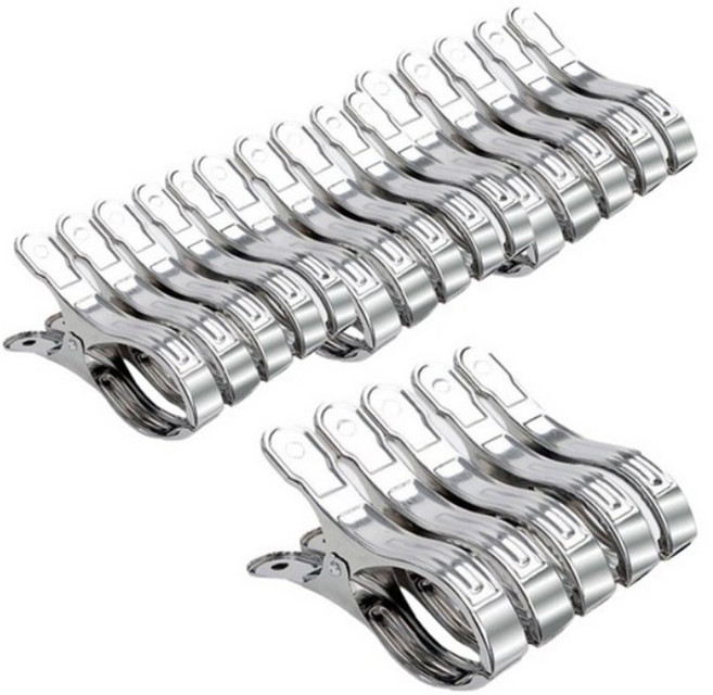 라이프핵 스텐 스테인레스 양말 빨래 집게, 대형 20개, 20개