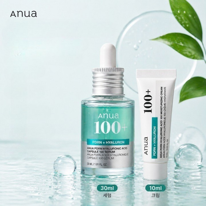 아누아 PDRN 100 세럼 & 크림 2종 세트 속보습 탄력 광채 피부결 케어 세럼30ml + 크림10ml, 1개, 40ml