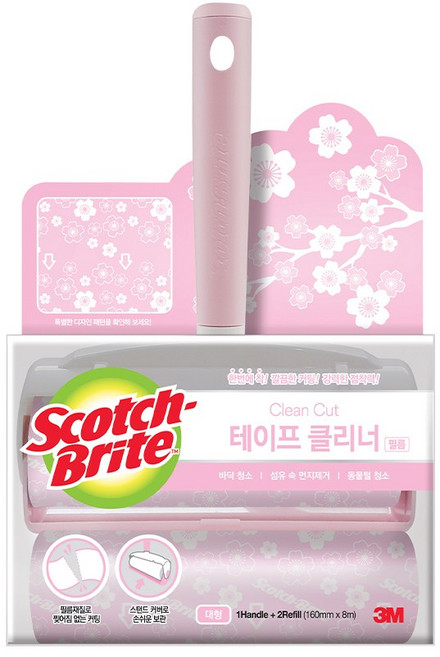 스카치브라이트 3M 프리미엄 테이프 클리너 스타터팩 핸들 본품 + 리필 2p, 1세트