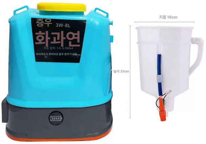 샤인머스켓 지베린 처리기 분무기 침지 수정기 포도 전문, 업그레이드 19cm 이중 펌프 있음, 1개