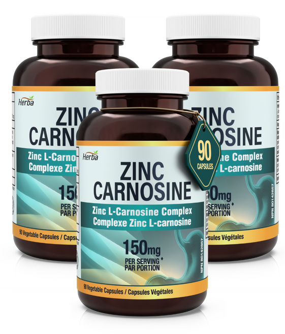 아연 L 카르노신 150mg 90캡슐 징크 l-카르노신 캐나다 식약처 승인 허바 캐나다, 3개, 90정