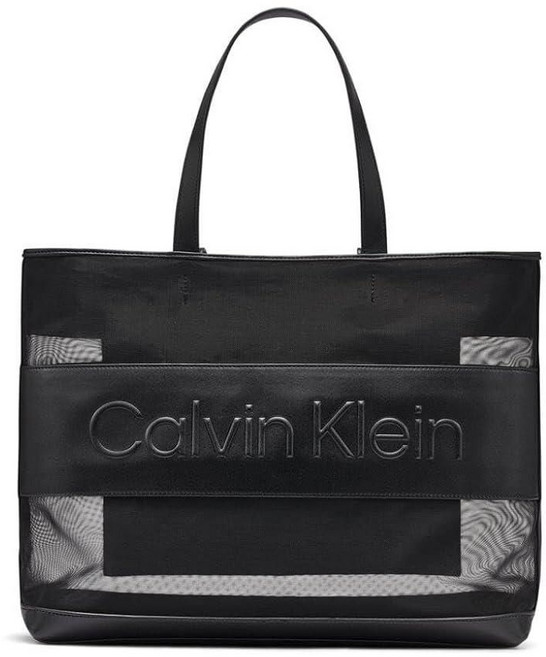 (매장)캘빈클라인 캘빈클라인 CALVIN KLEIN Aurelia 탑 지퍼 토트 블랙실버 원사이즈 그외 각종 502585 214838