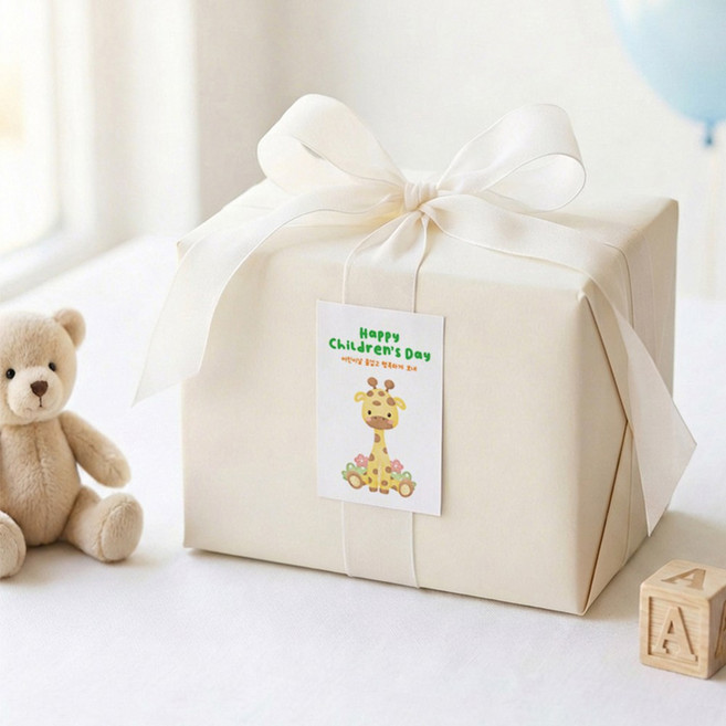 선물 포장 어린이집 유치원 사각 스티커 로엣 [Animal], 30개, 화이트