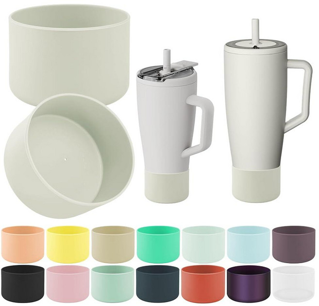 ZXFYE Brumate Era 1.2L40온스 887.2ml30온스 텀블러와 호환되는 보호 부츠 2개 찌그러짐 방지 및 미끄럼 실리콘 바닥 커버 프로텍터 슬리브 범퍼 손잡이, 듄