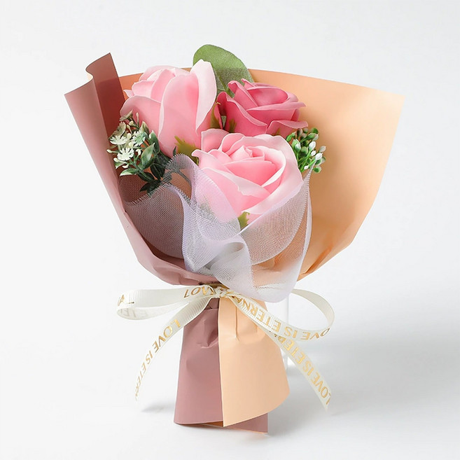 아이라 프리저브드 플라워 출업식 장미 꽃다발 비누꽃다발 부케, 핑크