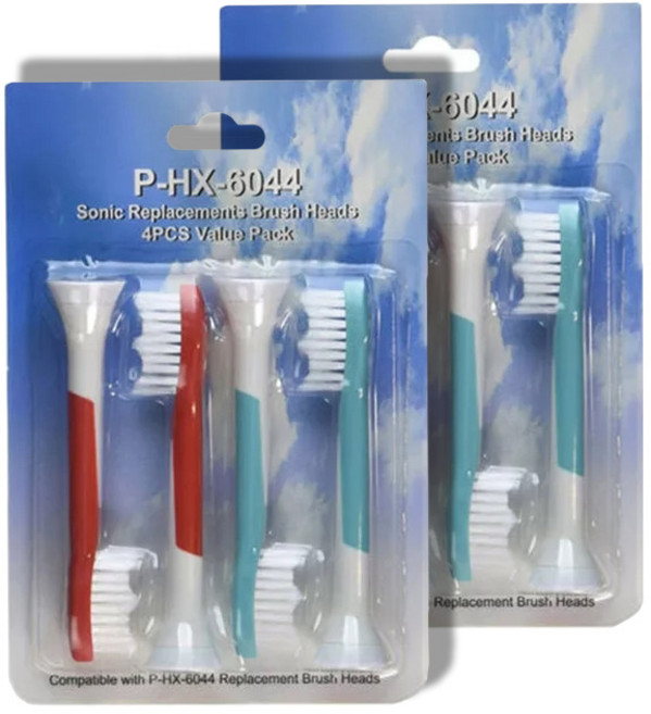 TITI 필립 호환 어린이 키즈 전동 칫솔모 HX6032 /6311 /6321 /6329 /6042 /9351 3세이상 7세이상, 7세이상 2팩(8개입), 1개