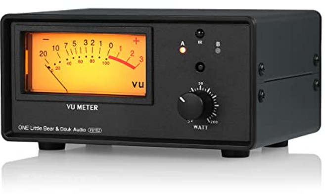 Douk Audio VU102 2-way 앰프/스피커 셀렉터 박스(VU 미터 오디오 스위치 IR 리모컨 포함)