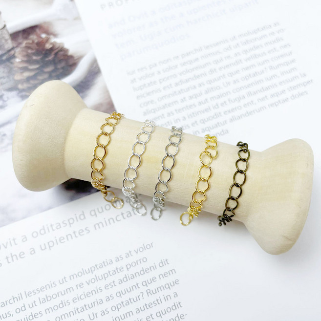 헤세드 DIY)6.5cm 미니체인 악세사리 연결체인 부자재 (약45~50개), 5컬러전부