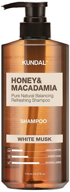 쿤달 허니 앤 마카다미아 네이처 샴푸 화이트머스크향, 718ml, 1개