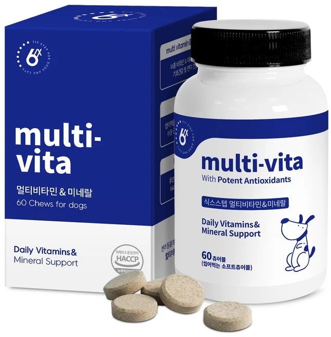 식스스텝 멀티비타 (멀티비타민&미네랄) 60츄어블, 60정, 종합영양제, 1개 - 쿠팡