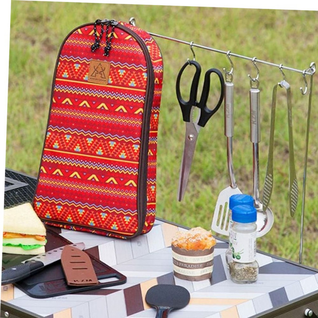 캠핑수저세트 캠핑 키친툴 조리도구 요리 식기 커틀러리 레드 세트