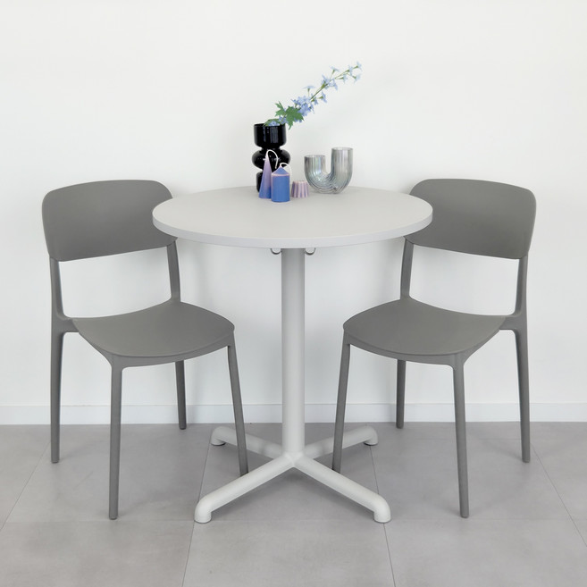 오아루 심플 등받이 인테리어 카페 식탁 의자 2P, 2개, 그레이