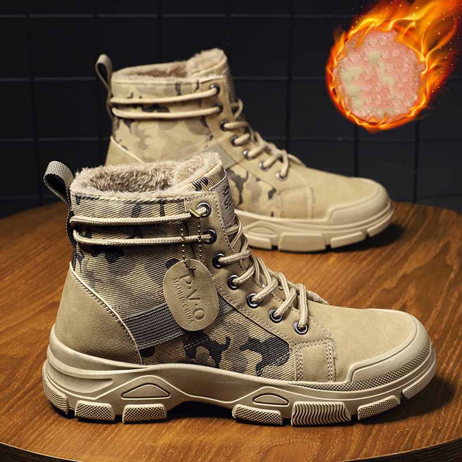 Sunsdew 야상 워커 빅사이즈 남자 기모 키높이 부츠