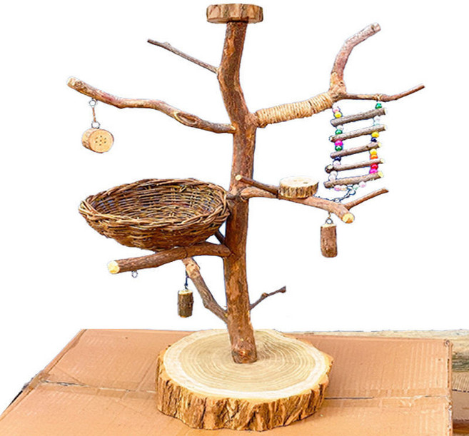 앵무새 횃대 놀이터 나무 우드 원목 사다리 용품 9가지 사이즈, 높이 20cm 소형, 1개