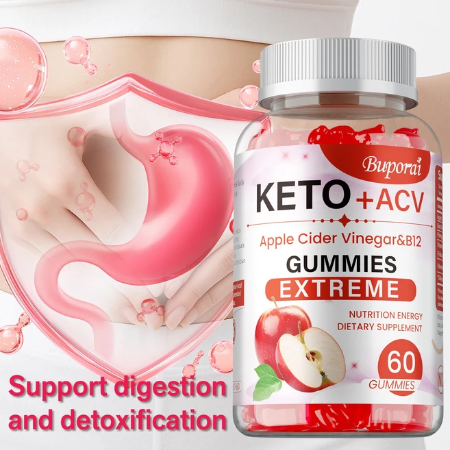 체중 감량 및 지방 연소를 위한 케토 구미 ACV 구미 야간 지방 연소 A, 1개, 60정 - 쿠팡