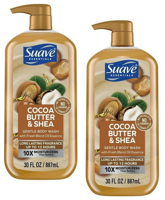 수아브 에센셜 젠틀 바디워시 코코아 버터 & 시어 Suave Essentials Gentle Body Wash Cocoa Butter & Shea, 2개, 850g